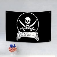 Calico Jack jolly roger Flags Daily four rings hanging no edging for indoor use and outdoor decor easy hanging