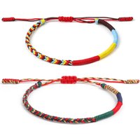 Tibetan Buddhism Lucky Monk Knot Rope Handmade Bracelet Women 2024 New Fashion Handcrafted Adjustable Trendy String Jewelry Gift