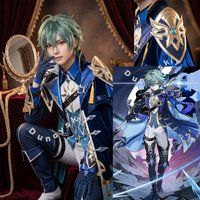 Lohen Cosplay Costume Wig Full Set Game Series:Genshin Impact Knights Of Favonius Lohen Props Halloween Party Cosplay Accessory