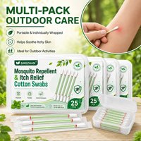 SIKEZHAN Anti Itch Mosquito Repellent Swab Bug Bite Soothing Cotton Stick for Outdoor Hiking Picnic Travel Portable Care 1Box