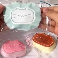 Squishy Cute Cat Cheese Bread Pinch Toys Stress Relief Cheese Kitty Toys Vent Toys Soft Fidget Toys Gifts for Children Adults