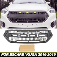 Front Grill W/Light Fits For 2016 - 2019Ford Escape Kuga Black Grill
