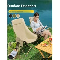 New Ultra Light Folding Chair Outdoor Moon Chair High Backrest Portable Camping Beach Lounge Chair Camping Equipment Accessories