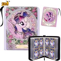 400pcs My Little Pony Card Album Book Folde 4 Card Slots Collections Zipper Double Pocket Zipper Card Binder Holder