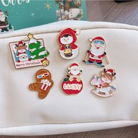 Cute Snowman Enamel Pin Reindeer Metal Badge Santa Claus Brooch for Jewelry Accessory Christmas Day Gifts