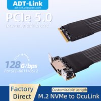 ADT-Link PCIe 5.0 X4 K9G OCuLink to PCI-E X16 Graphics Card GPU Dock 128Gbps eGPU ATX Power Bracket M.2 SFF-8612 & SFF-8611