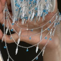 0.5/1/2Meter Zircon Feather Chain Alloy Jewelry Copper Chain DIY Bracelet Chain Necklace Clothing Decoration Accessories