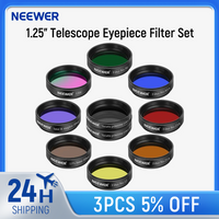 NEEWER 1.25" 10 Pack Telescope Eyepiece Filter Set, 5 X Planetary Color Filter, 2 X Variable Polarizing Filter, 13% Lunar Filter