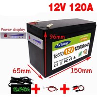 12V Lithium Battery 120Ah LiFePO4 4000+ Deep Cycles Built-in BMS,10-Year Lifetime,for UPS, Kayak Fish Finder, Solar Panel,Radio