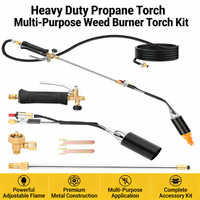 Propane Weed Burner Kit Butane Burner Welding Gas Torch Flame Gun Flamethrower Outdoor Camping BBQ Portable Soldering Heat Gun