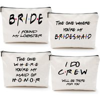 I do crew Maid of Honor Bride makeup bag Friends Themed Bachelorette hen Party bridal shower decoration proposal Bridesmaid gift