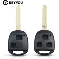 KEYYOU 10Pcs 2/3 Button Remote Car Key Fob Shell Case For Toyota Corolla Land Cruiser YARIS CAMRY RAV4 TOY43 Blade Free Shipping