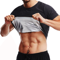 Men Sweat Sauna T-shirt Waist Trainer Suits Body Shaper Weight Loss Corset Underwear Belly Control Fitness Fat Burning Shapewear