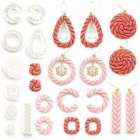 Hollow Ring Polymer Clay Cutter Twist Texture Polymer Clay Earring Mold DIY Holiday Party Earring Pendant Shape Pottery Tools