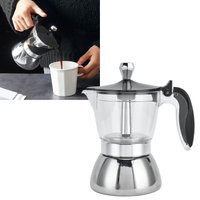 4 Cups Moka Pot Stainless Steel Coffee Pot Quickly Make Espresso Italian Coffee Machine Home Brewing Kettle for Electric Stove