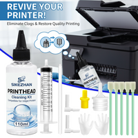 110ml Printhead Cleaning Kit for Inkjet Printers Liquid Cleaner Solution with Syringe Tools Unclog Nozzle Repair SIKEZHAN