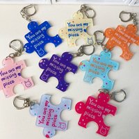 Creative Acrylic Puzzle Keychain "You Are My Missing Piece" Father Day Gift Jewelry Accessories Charm Pen Backpack Pendant