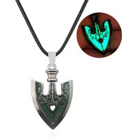 New Anime Bizarre Adventure Necklace Luminous Kujo Jotaro Arrow Metal Pendant Chain Choker Keychain Charm Gifts Jewelry for Fans