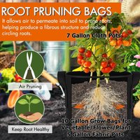5pcs 3/4/5/7 Gallon Grow Bags Fabric Felt Planter Flower Planting Pots Garden Vegetable Tomato Potato Plant Pot Container Pouch