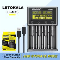LiitoKala Lii-M4 M4S 18650 LCD Display Smart Charger Test Capacity Suitable For 3.7V 26650 18350 21700 18500 1.2V AA AAA 4 Slots