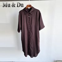 Casual Shirt Dress Mid-Length Short Sleeve New Summer 2026 Women's Fashion Commute Party Dresses Robe