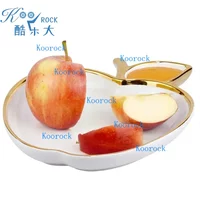 20cm Jucaica Rosh Hashanah Apple Honey Dish, Ceramic Dessert Plate with Honey Jar, Jewish New Year tableware Shana Tova