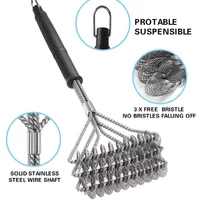 Barbecue Accessorie Grill BBQ Brush Stainless Steel Wire Bristles Clean Brushes Non-stick Stains Grease Kitchen BBQ Tools