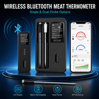 Xinsio Kabelloses Bluetooth-Fleischthermometer mit Sofortablesung, Sonden und LCD-Bildschirm, wiederaufladbar für BBQ, Ofen und Wassertemperatur