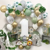Geburtstagsparty-Dekorationen für Jungen, Dschungel-Ballonbogen-Set, Kinder-Erster Geburtstag, Junge, Party, Wild One, Safari, Safari, Tier-Themen
