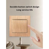 Wood Wall Rocker Switch Flame Retardant AC 1 Gang 1 Way EU Standard Spray Plastic Panel Button Light Switch Classic On/Off Panel