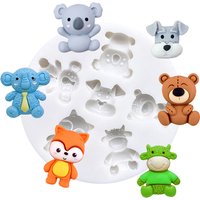 Bear Koala Dog Fox Cattle Silicone Cake Baking Mold Sugarcraft Chocolate Cupcake Resin Tools Fondant Decorating Tools
