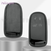 For Jeep Renegade Compass Grand Cherokee Chrysler 300 200 Fiat 500X Dart Car Key Fob Case Cover Keychain Black Transparent