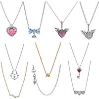 S925 Silver Love Necklace Set Firefly Bee Ring Couple's Key Fashion Basic Necklace DIY Accessories