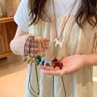 Multi-Color Small Horse Pendant Necklace for Women Cute 3D Animal Colt Pony Long Sweater Chain Necklace Jewelry Gift Accessories