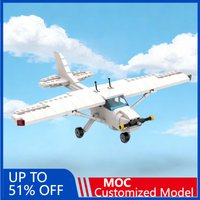 256 Pcs MOC Urban Light Aircraft Model DIY Building Blocks Technology Assembly Creative Type Toys Kids Birthday Surprise Gifts