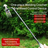 50cm 4-Teeth Hand Weeder Garden Hoe Weeding Artifact Manganese Steel Portable Uprooted Grass Tools for Vegetable Gardening, Farm