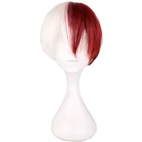 Anime Academia Akademia Shoto Todoroki Shouto White And Red Cosplay Wig Cosplay Party Heat Resistant