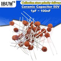 100pcs Ceramic capacitor 50V 1pF ~ 100nF 0.1uF 104 4.7PF 10PF 22PF 33PF 47PF 100PF 101 220PF 10NF 330PF 470PF 1NF 103 47NF ibuw