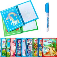 1Set Magic Water Drawing Book for Kids Reusable Water Coloring Book with Pen No Mess Painting Pad Early Educational Learning ZYF