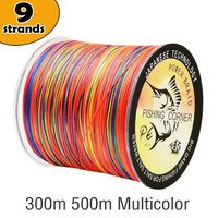 9 brins PE tresse 300M 500M ligne de pêche tressée multicolore Super puissance japon Multifilament eau salée/eau douce