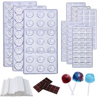 Chocolate Mold Plastic Lollipop Paper Stick Household Kitchen DIY Baking Tool Homemade Candies Rectangle Heart-shaped TMZ
