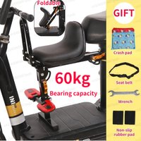 Electric Scooter Foldable Child Seat Universal Electric Vehicle Thickened Soft Seat Cushion with Crash Pad and Safety Belt
