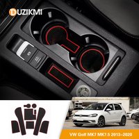 For Volkswagen VW Golf MK7 MK7.5 2013-2020 1Set Car Gate Slot Mat Auto Anti-Slip Rubber Cup Pads Interior Accessories 2019 2018