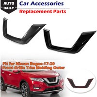 Front Grille Trim Molding Outer Decor Frame Strip U Center Grid Add On Style Fit For Nissan X-Trail XTrail T32/Rogue 2017-2020