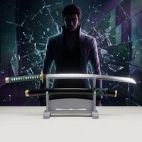 40 Zoll Anime Bleach Schwert Ninja-Klinge Messer Aizen Sousuke Cosplay Requisiten-Schwert Originalgetreues Japanisches Katana Samurai-Säbel Spielzeug Geschenk