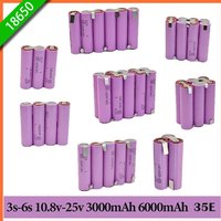 2S1P-6S2P 18650 35E 3500mAh 7000mAh 7.4V 12.6V 14.8V 18V 25.2V 29.6V Pour Batteries De Tournevis Soudure 18650 Batterie
