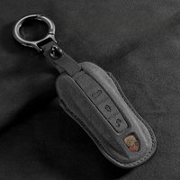 Suede Car Key Case Cover Shell for Porsche 958 Macan 911 Panamera 996 991 Boxster 987 997 2019 2020 Holder Keychain Accessories