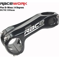 RACEWORK Mtb Stem 20 Degree Power Mountain Bike Negative Table Handlebar Bicycle Bridge 80 90 100mm Stem Pipe Cycling Power Rod