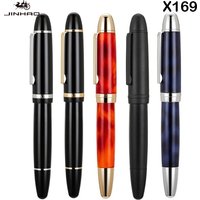 JINHAO X169 / 59 Fountain Pen Gold Clip Pen Elegant Black EF/F/M Nib Writing Ink Pen Pk 9019 Office School Supplies Stationery