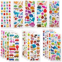 500/560/920 Cute Colorful Playful Reusable Polyethylene Stickers - 3D Fluffy Designs with Letters, Butterflies for Notebooks